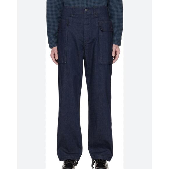 Double RL Ralph Lauren Fenimore Cotton Linen Denim Cargo Pant Sz 32x32 - Picture 1 of 15